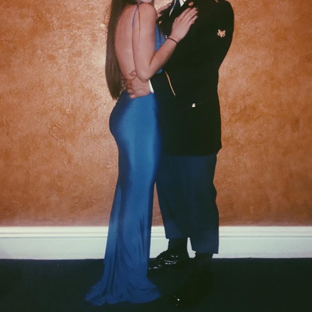Blue Backless Gown